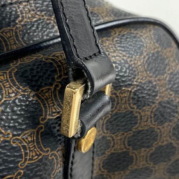 Celine Macadam Pattern Mini All Over Canvas Handbag Black Brown - Picture 3 of 6